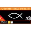 ID-Cals GOLD or CHROME Christian Fish Jesus Vinyl Decal Sticker