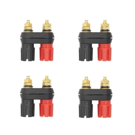 EIGHTNOO 4 Pcs Banana Plug Terminal 4mm Dual Female Banana Jack Socket Binding Posts for Speaker Amplifier Terminal