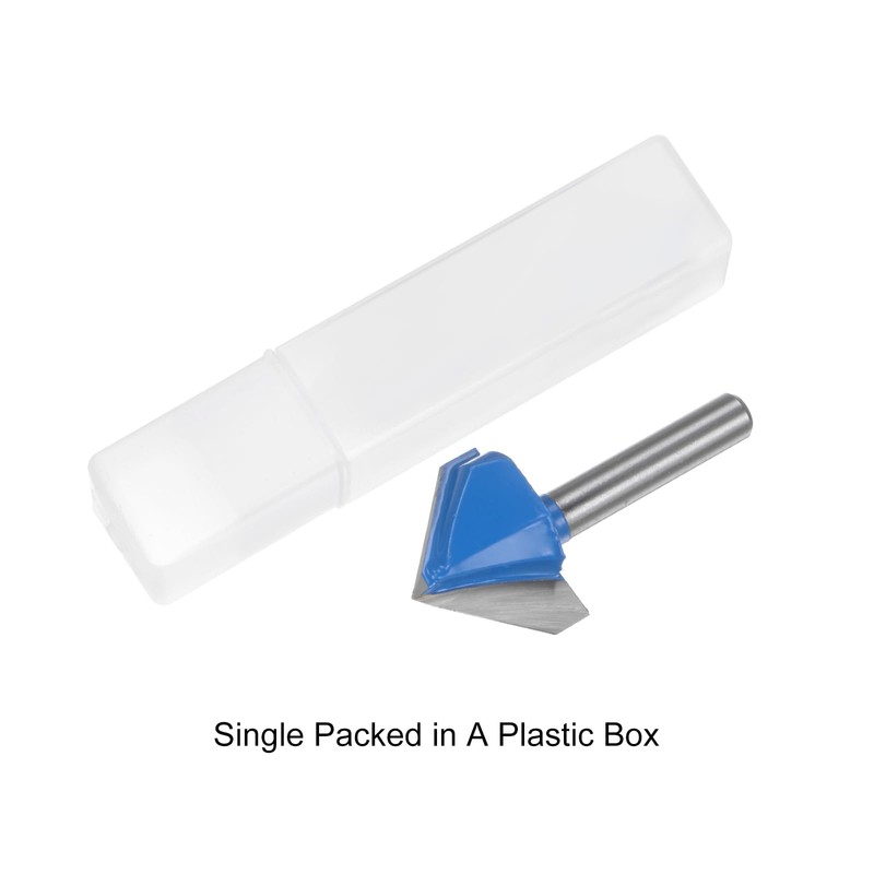 sourcing map Router Bits 1" Dia 1/4" Shank 90 Degree