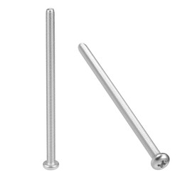 uxcell M5x90mm Machine Screws Phillips Cross Pan Head Screw 304 Stainless Steel Fasteners Bolts 10Pcs