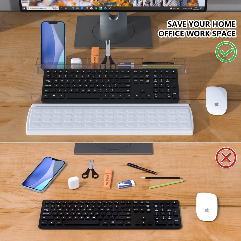 Laokiiy Keyboard Riser,Computer Stand Acrylic Tilted Holder for Easy Ergonomic