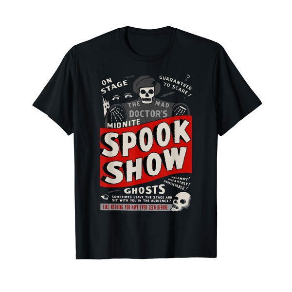 Retro Halloween Skeleton Horror Movie Midnight Spook Show T-Shirt