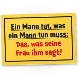 DankeDir! Ein Mann tut was ein Mann tun muss - 30 x 20 cm Schild - Geburtstagskarte Partydeko Geschenkidee Geburtstagsdeko - Geburtstagsgeschenk Geschenk Geburtstag Männer Freund