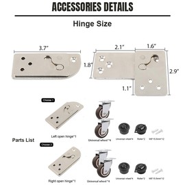 HOWHY 90° Rotating Table Hinges, Hardware for DIY Assembly of L-Shaped Desk and Cabinets，Table Extension, Multifunctional Folding Table Connect Hinges，Table not Included(Opens Right)