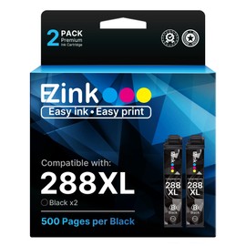 E-Z Ink Remanufactured Ink Cartridge Replacement for Epson 288 288XL T288XL High Yield to use with Expression Home XP-440 XP-446 XP-330 XP-340 XP-430 XP-434 Printer (2 Black)