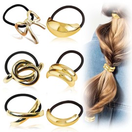 6 Pcs Diademas Doradas, Accesorios Para Cabello Mujer, Coletas Elegantes Y Retro, Diademas Elásticas Para Mujeres Y Niñas, Regalo Perfecto Para Mujeres Y Niñas