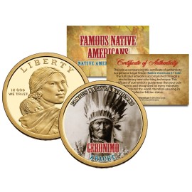 GERONIMO Famous Native American Series Sacagawea Dollar $1 Coin APACHE Indian