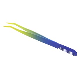 BIUDECO Stainless Steel Eyelash Tweezer with Comb Multi Functional Eyebrow Plucker for Grooming Precision Tip for Shaping Curling Beauty Tool for Makeup Kits Gradient Design