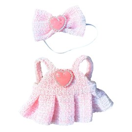 Doll Outfit, Cute Pink Princess Style 2-Piece Set, Includes Dress and Bow, Perfect for 17cm Dolls, Ideal for Birthday, Dolls Accessories and Decoration (No Doll