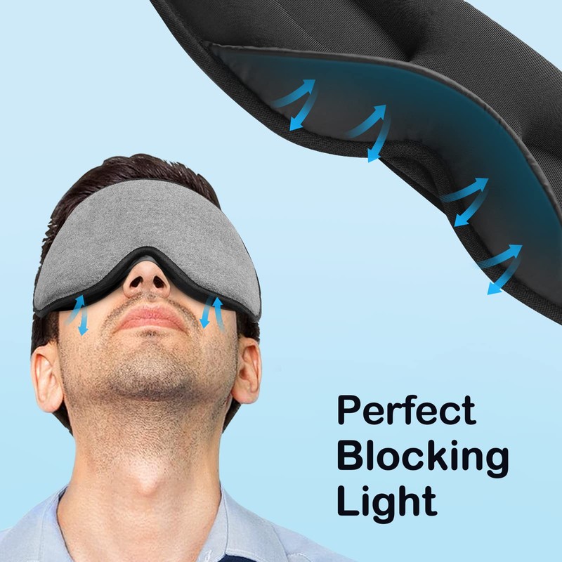 INNELO Cotton Sleeping Mask for Side Sleepers, Improved 3D Light
