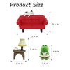 Mevodeata Cute Mini Frog Figurine with Small Sofa and Lamp