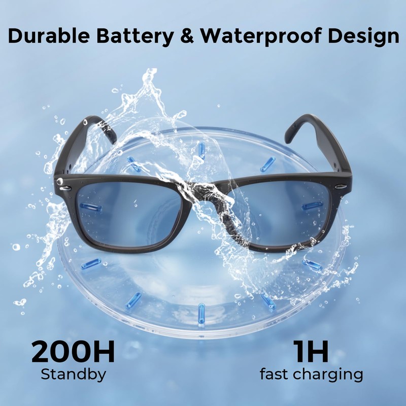 Smart Glasses for Men and Women, Bluetooth Sunglasses with 164