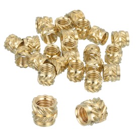 sourcing map 46 Pcs Threaded Inserts, M4 Brass Heat Set Insert for 3D Printing and Plastic Material Female Knurled Insert Nuts for Laptops Electronic Products, M4x5.5x5mm