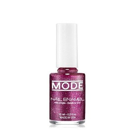 MODE Nail Enamel Shade #168 Pearly Plum Berry Shimmery Silver Glitter, Long Wear, High Gloss, Chip Resistant, Cruelty Free, Vegan, Salon Nail Polish Made in Beautiful USA