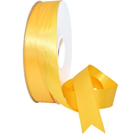 Morex Ribbon Double Face Satin Ribbon, 7/8"x 50 Yd, Yellow Gold