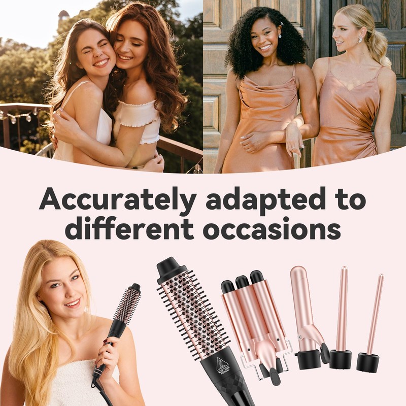 Maxt 5-in-1 Interchangeable Curling Iron Wand Set with 3 Barrels