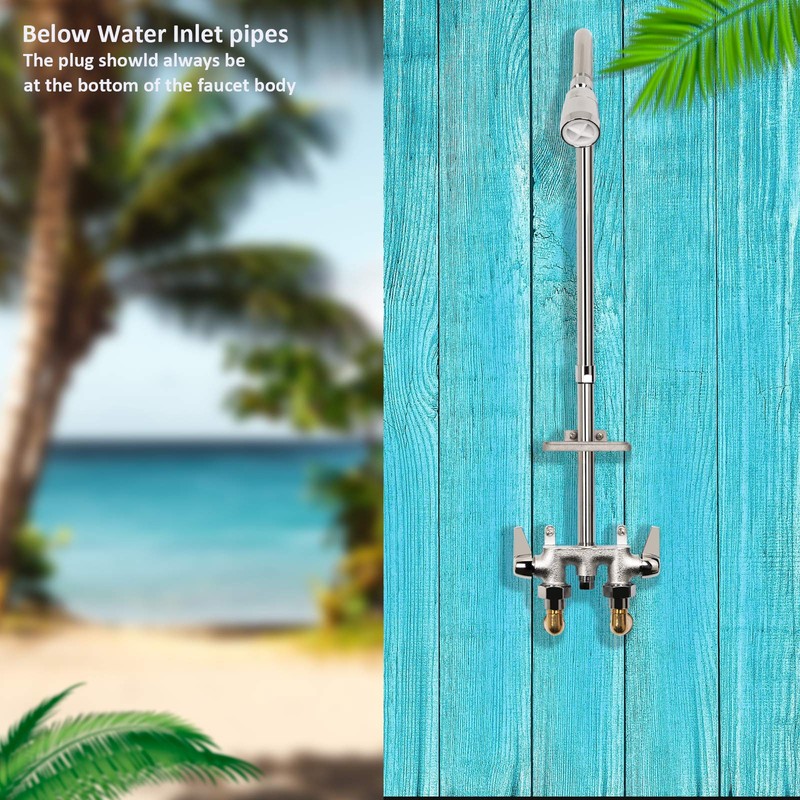 Artiwell Outdoor Shower Fixture System,with Rustproof Riser and Riser Extension,