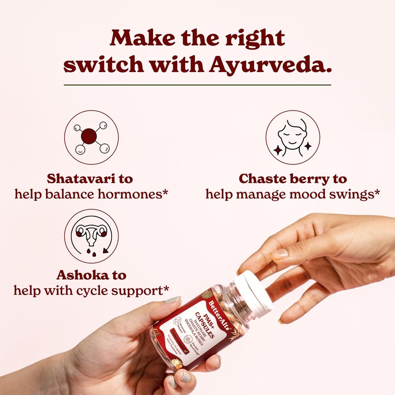 Better Alt PMS+ Capsules | with Chaste Berry, Rhodiola Rosea