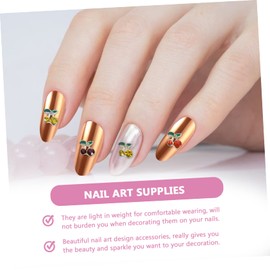 Healvian 60pcs Cherry Nail Rhinestones for Nail Art Supplies Crystals for Elegant and Fashionable Manicure Designs for Parties and Gatherings