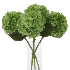 LINSIE 4Pcs Realistic Green Hydrangea Artificial Flowers with Stems 19.68 Inch Latex Faux Hydrangeas Flower Real Touch Large Hydrangea for Weddings Bouquets Table Office Centerpieces Home Decor Party