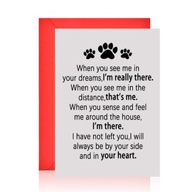 yaozeio Sympathy Greeting Card for Pet Owners Friend Paw Print Remembrance Greeting Card for Dog Cat Loss Memorial Condolence Gifts for Loss of Dog Cat Doggy Owners Pet Remembrance Decor