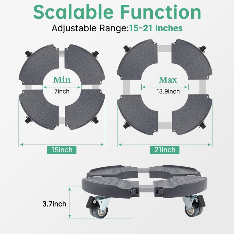 W B D WEIBIDA 2 Pack Round Dolly with Wheels