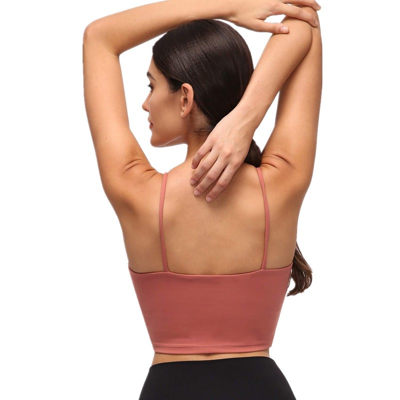 Lemedy brasier deportivo acolchado para mujer, playera sin mangas de