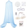 Eimilaly Bed Canopy Mosquito Net with 250pcs Warm White Curtain