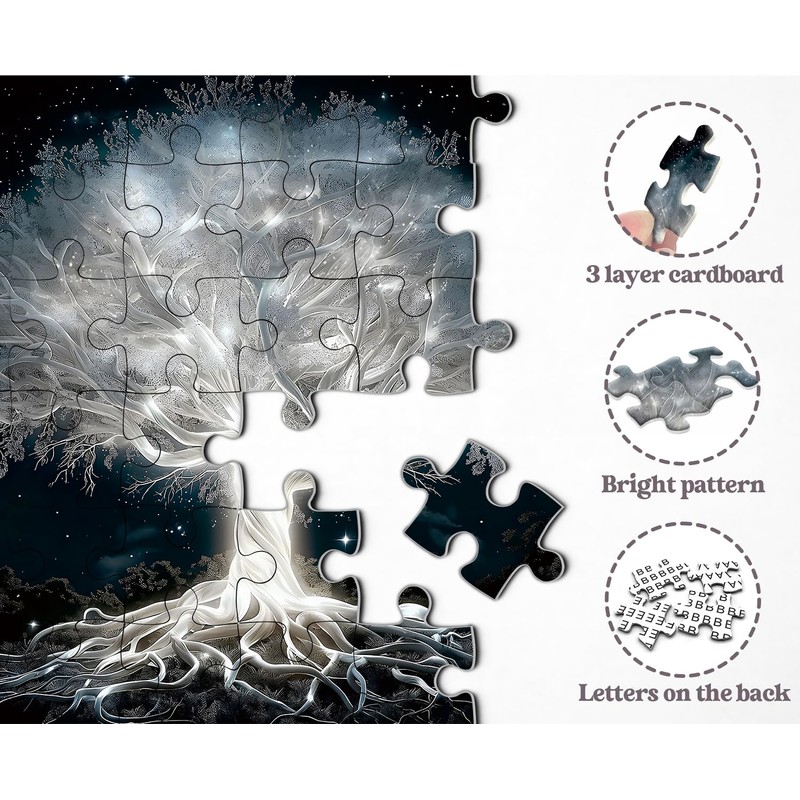 Glowing Tree of Life Puzzle for Adults 1000 Pieces, Fantasy