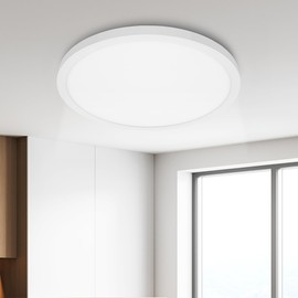 JONMONSM Ultra Thin LED Ceiling Light, 25 W Bathroom Lamp, Round, Flat Ceiling Light, 6000 K, 3900 lm, Modern Simple Lamp, Thin for Living Room, Bathroom, Bedroom, Kitchen, Balcony, Basement, Office,