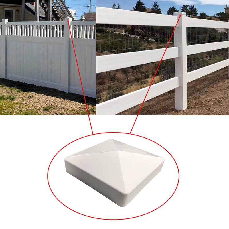 4 Packs 3.5inch Vinyl Pyramid Style Fence Post Cap/Vinyl Post