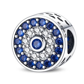 Pandach Women's Charm Pendant for Bracelet, 925 Sterling Silver Charms Beads Fits Bracelet and Necklace, Compatible with European Bracelets for Women Girls C1, Sterling Silver