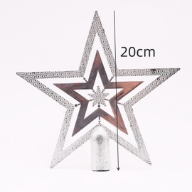 Christmas Tree Topper Star, Christmas Tree Topper Star, Glitter Christmas Tree Star Topper, Plastic Christmas Tree Decoration (Golden)