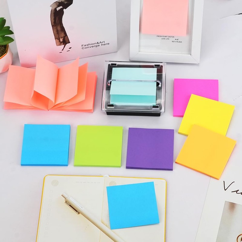 HMIEPRS 2Pcs Pop Up Sticky Note Dispenser with 400 Sheets