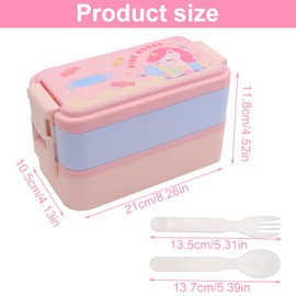 Unicorn Lunch Box, Cartoon Cute Lunch Box Children with Compartments, Bento Box Children's Set, Lunch Box with Compartments Children/Adults, Lunch Box with Cutlery, Printed All-In-One Bento Boxes