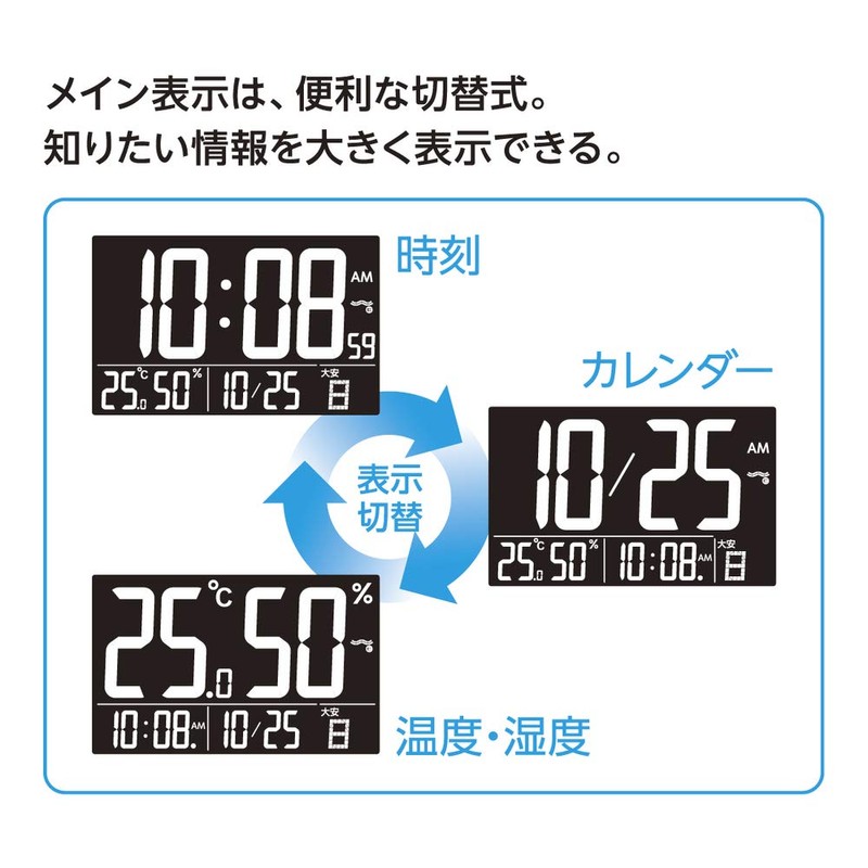 Seiko DL215W Radio Controlled Digital Desk Clock, White, 3.7 x