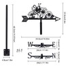 SUPERDANT Bee Weather Vane Bee and Flower Weathervanes Black Metal
