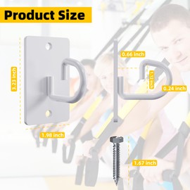 Wall Anchors for Resistance Bands, Wall Mount Resistance Bands Anchors System, Workout Bands Anchor for Exercise Bands, Space-Saving Home Gym Hooks for Free Exercise -3 Pcs (White)