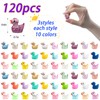 Luyoaozy 120pcs Mini Resin Glitter Ducks