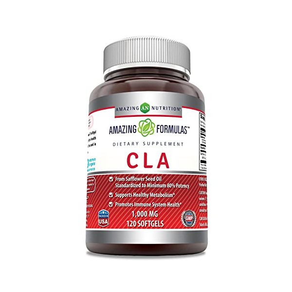 Amazing Formulas CLA Conjugated Linoleic Acid Softgels - Promotes Metabolism