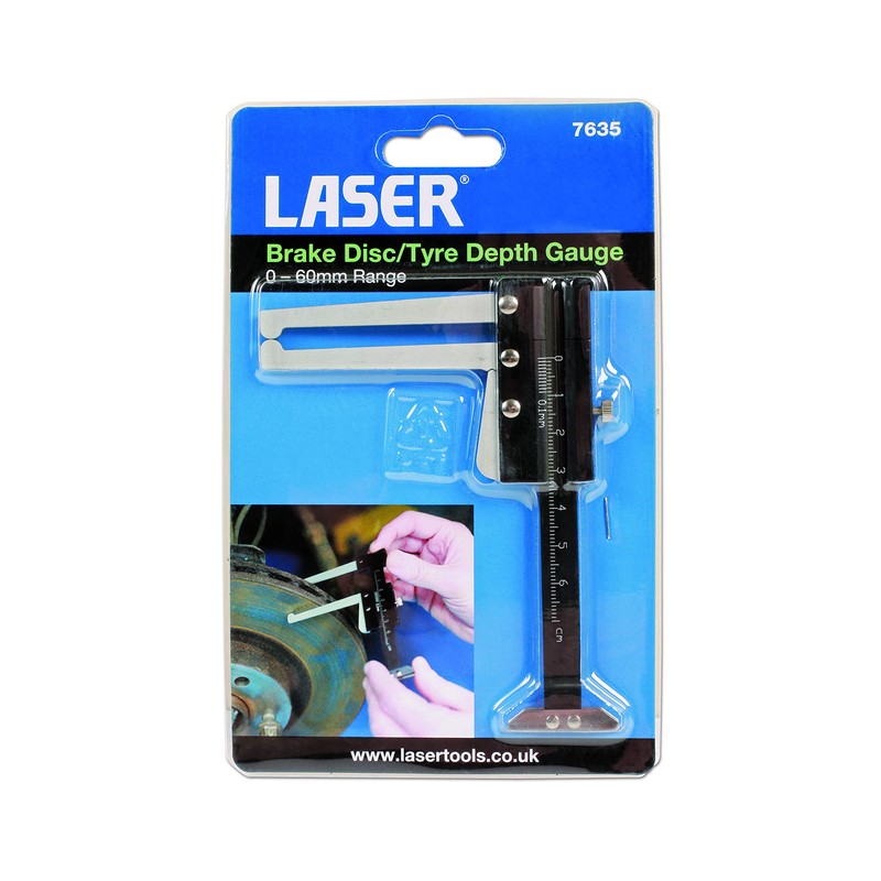 Laser 7635 Brake Disc & Tyre Depth Gauge