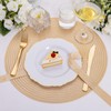 WDF 60pcs Gold Dessert Plates-7.5inch Baroque White&Gold Disposable Dessert/Salad Plates