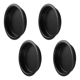 MOROBOR 4 Pack Closet Door Finger Pull, Steel Round Sliding Pull, Recessed Kitchen Cabinet Handles Pull, Invisible Door Handle, Black