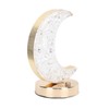 Bedside Table Lamp Crystal Moon Shape Cordless Rechargeable Long Touch