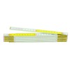 Metrica 23160 Holzgliedermassstab 2 m, rote Dezimalen, weiß/gelb