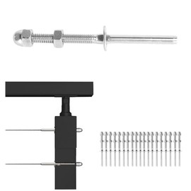 Sidasu 20 Pack Cable Railing Kit - 316 Stainless Steel Tensioner for 1/8" Wire Rope, 2x2 Metal Post, Railing System Fitting Terminal, DIY Balustrade CR02