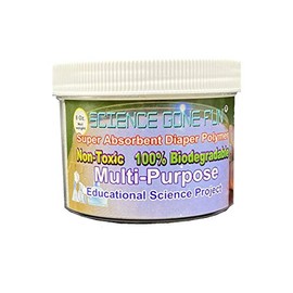 Science Gone Fun Educational Products – Super Absorbent Diaper Polymer 8 Ounce, Also Great for Making Slime