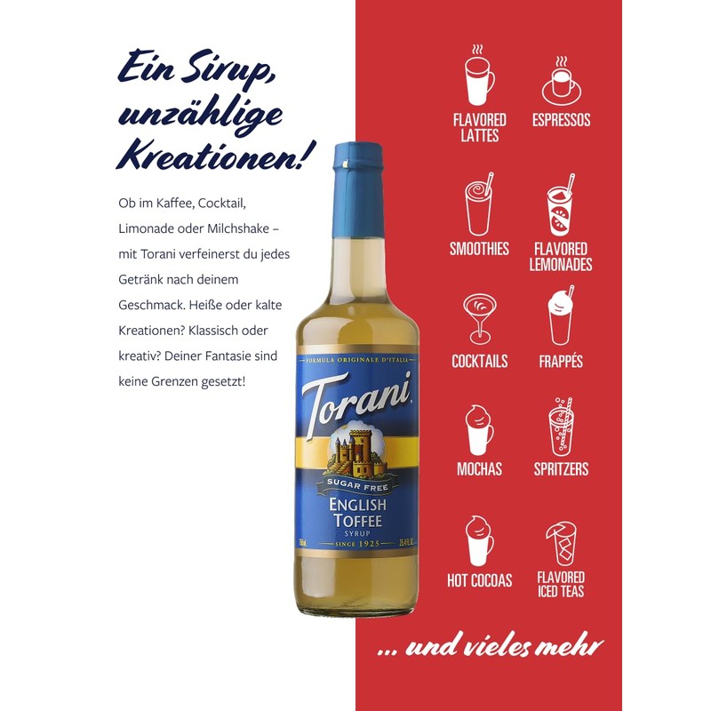 Torani® English Toffee Syrup Sugar Free