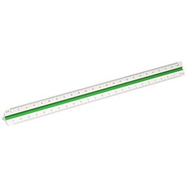 ALVIN 241P 12" Drafting Ruler for Drawing, Planning, and Design, High Impact Plastic Engineer Triangular Scale