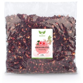 NaturaForte Hibiscus Flowers Dried 1kg - Highest Quality Natural Hibiscus Flowers for Hibiscus Tea, Fruity Sour Hibiscus Tea in Aroma Bag